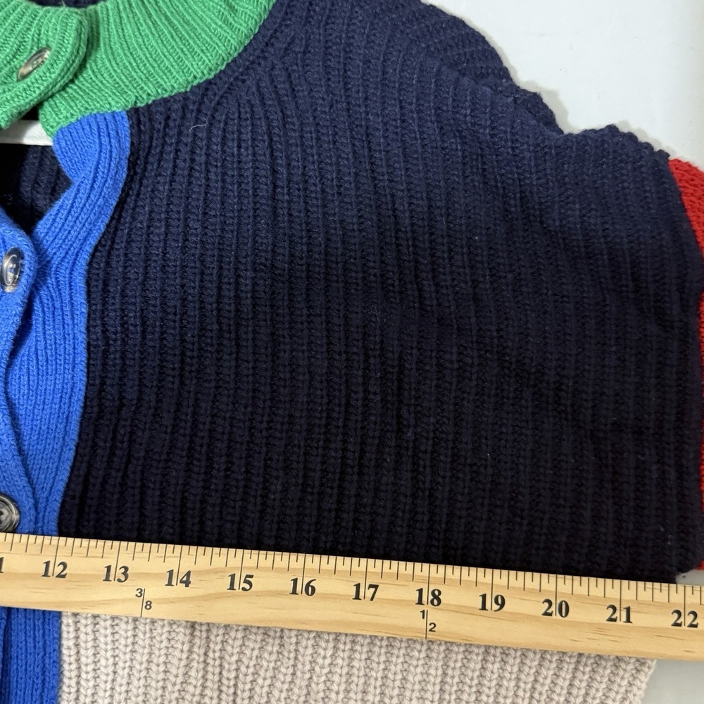 Bobo Choses Color Block Cardigan Sweater Oversized Chunky Knit Size S Preppy - Picture 9 of 11